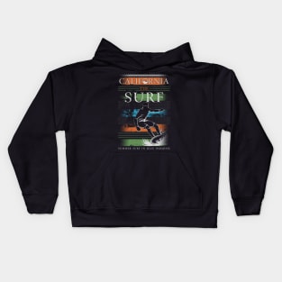 California The Surf Cool Surfer Design Kids Hoodie